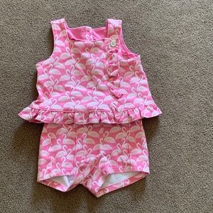 Adorable flamingo J&J top and shorts set